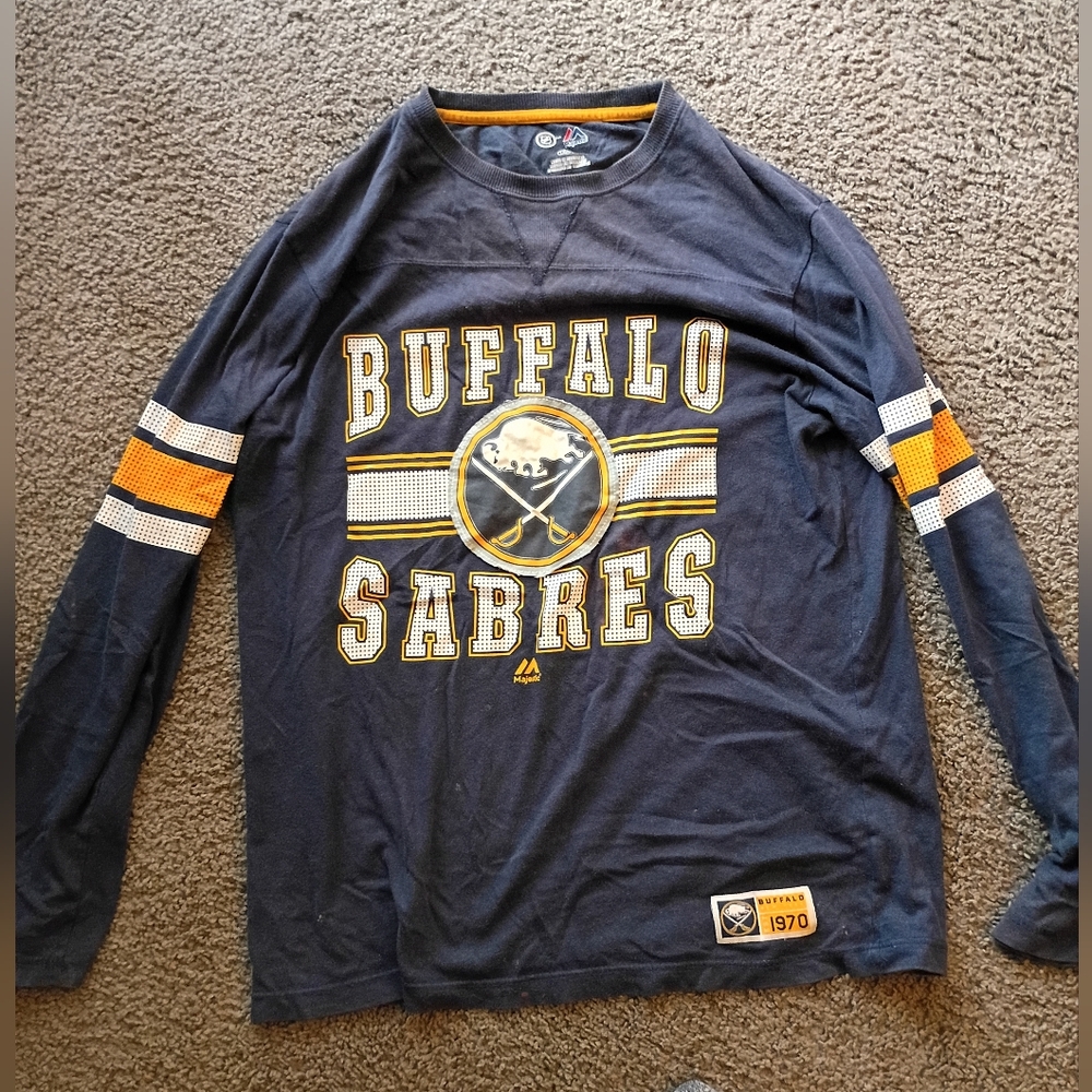 Buffalo Sabres Long Sleeve Shirt - Navy and Gold
